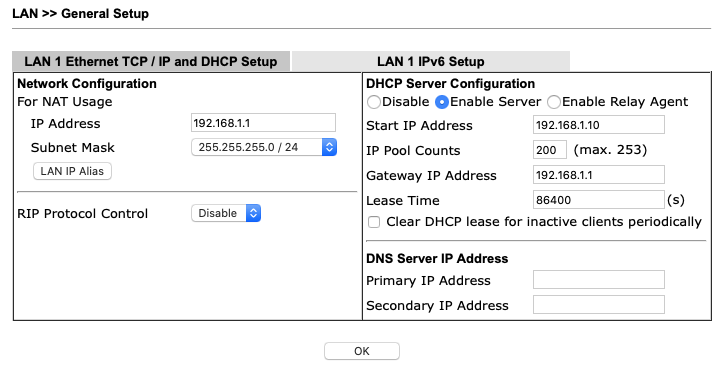 Bạn có thể tự đổi địa chỉ IP trong mục LAN Setting nhằm tăng tính bảo mật.